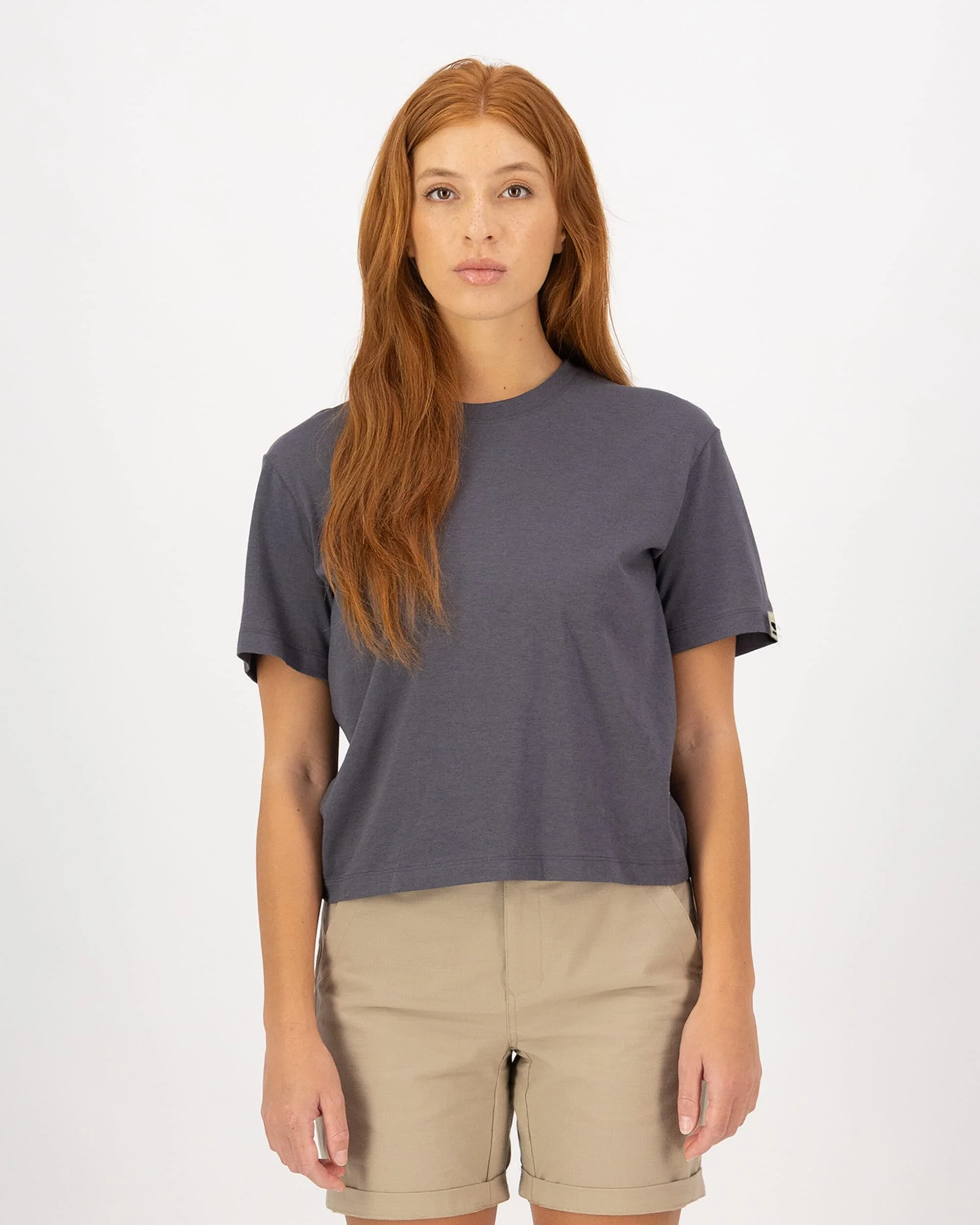 Yonder Merino Organic Cotton T-Shirt - Vintage Black | Women's T-Shirt
