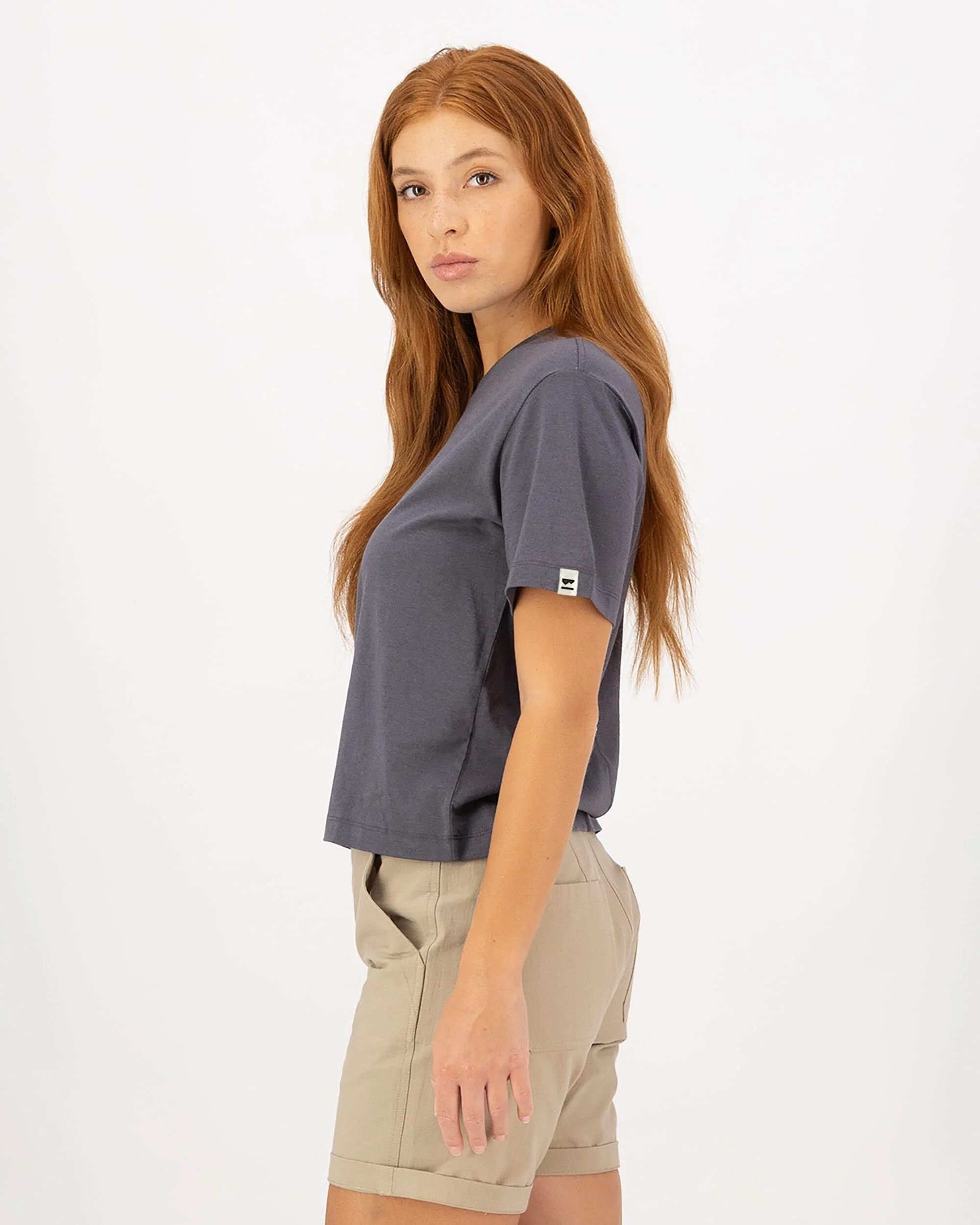 Yonder Merino Organic Cotton T-Shirt - Vintage Black | Women's T-Shirt - Image 3