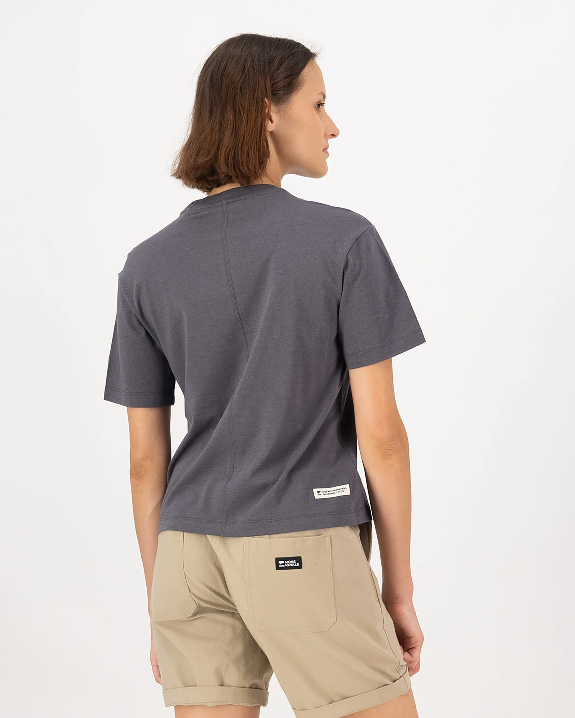 Yonder Merino Organic Cotton T-Shirt - Vintage Black - Image 2