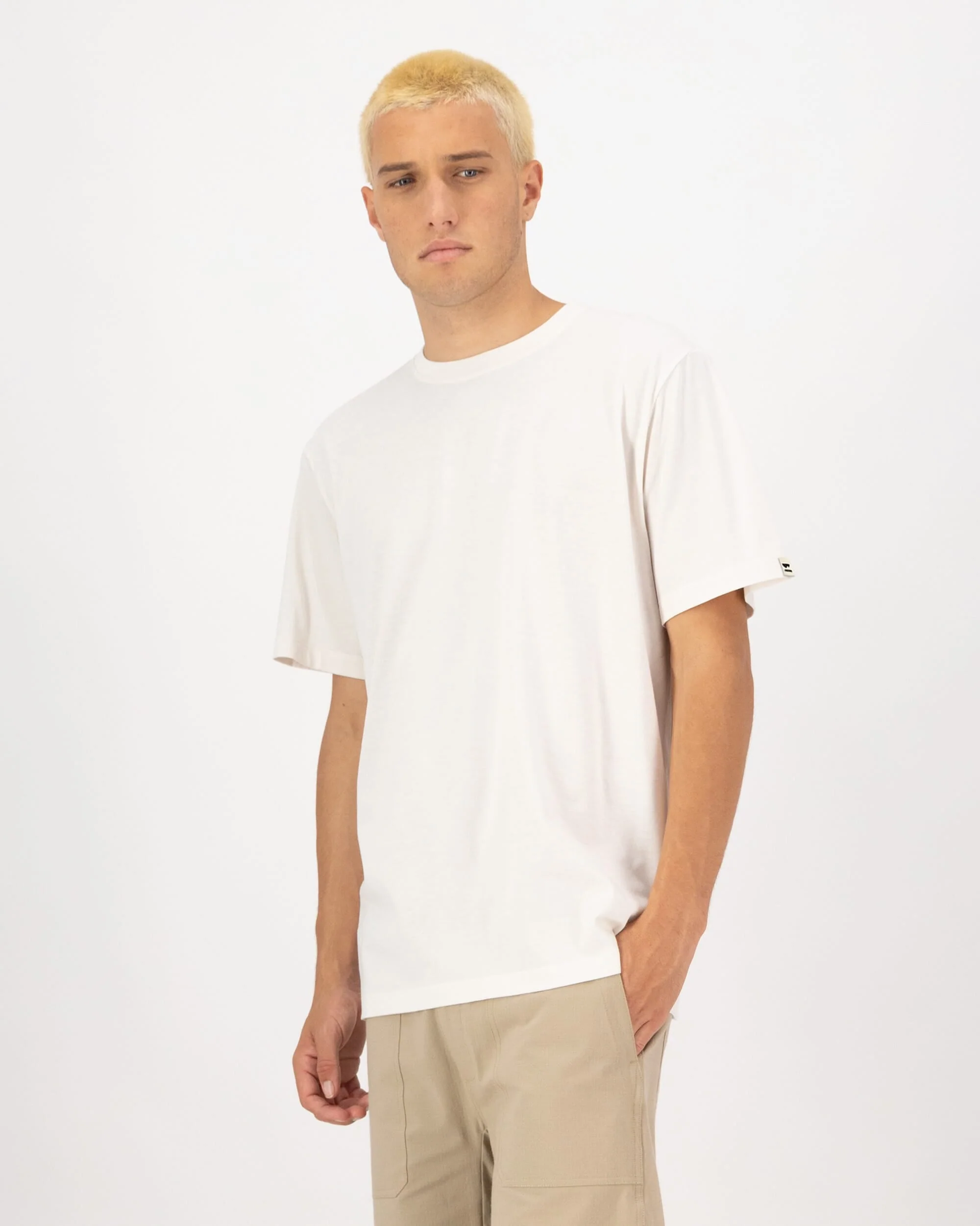Yonder Merino Organic Cotton T-Shirt - Vintage White | Men's T-Shirt - Image 3