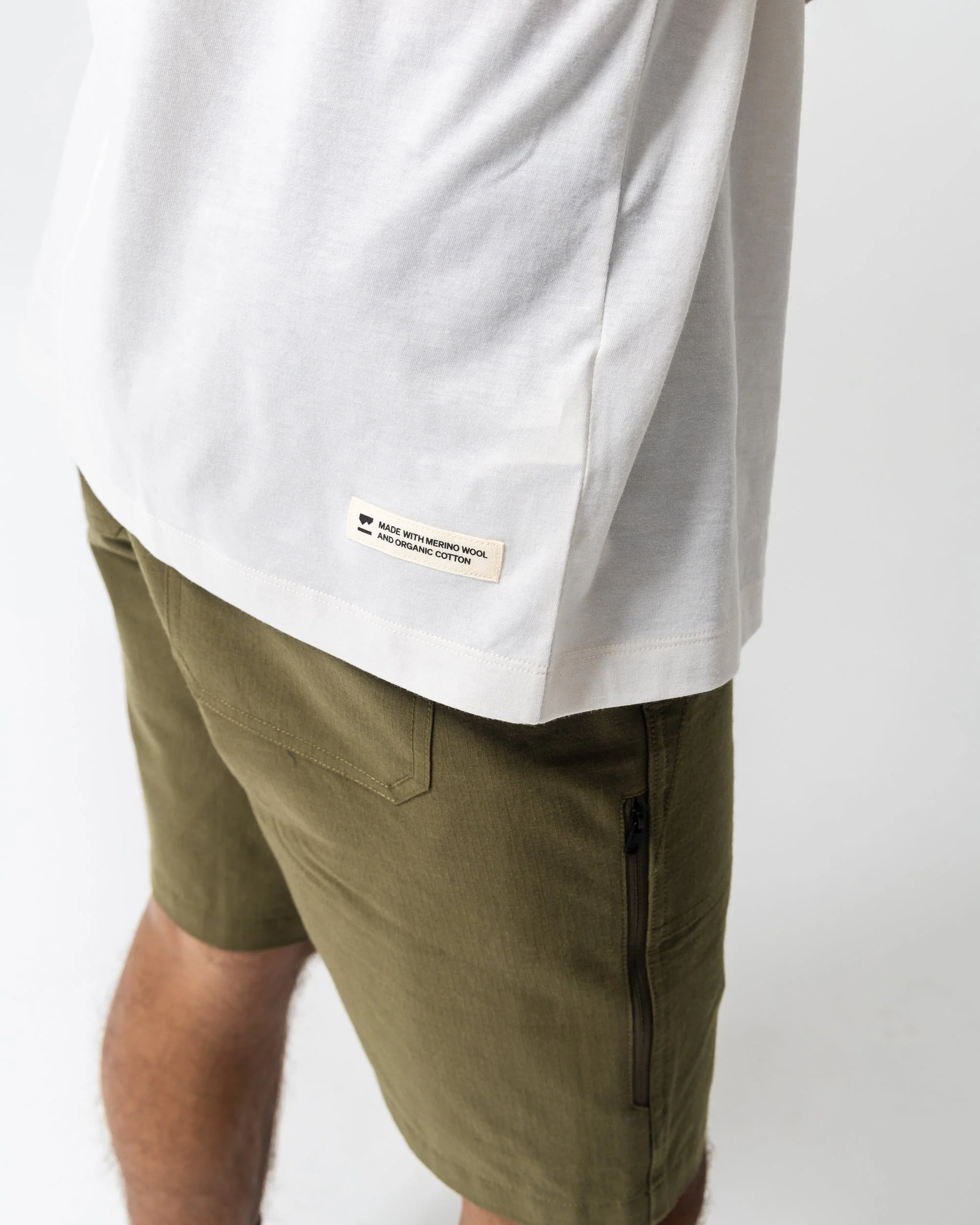 Yonder Merino Organic Cotton T-Shirt - Vintage White | Men's T-Shirt - Image 5