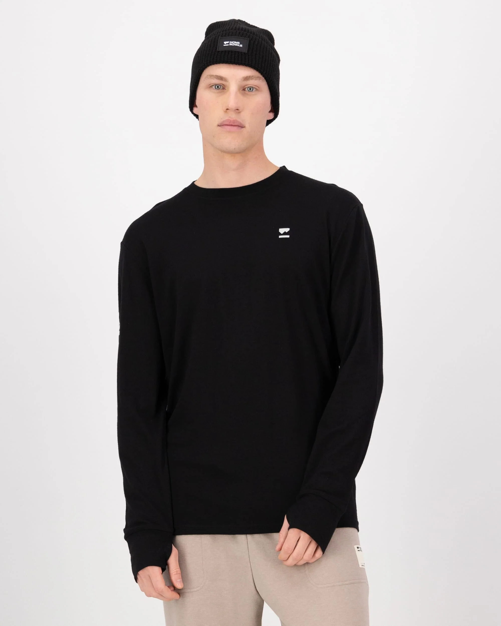 Yotei Merino Classic Long Sleeve - Black | Men's Long Sleeve Top - Image 3