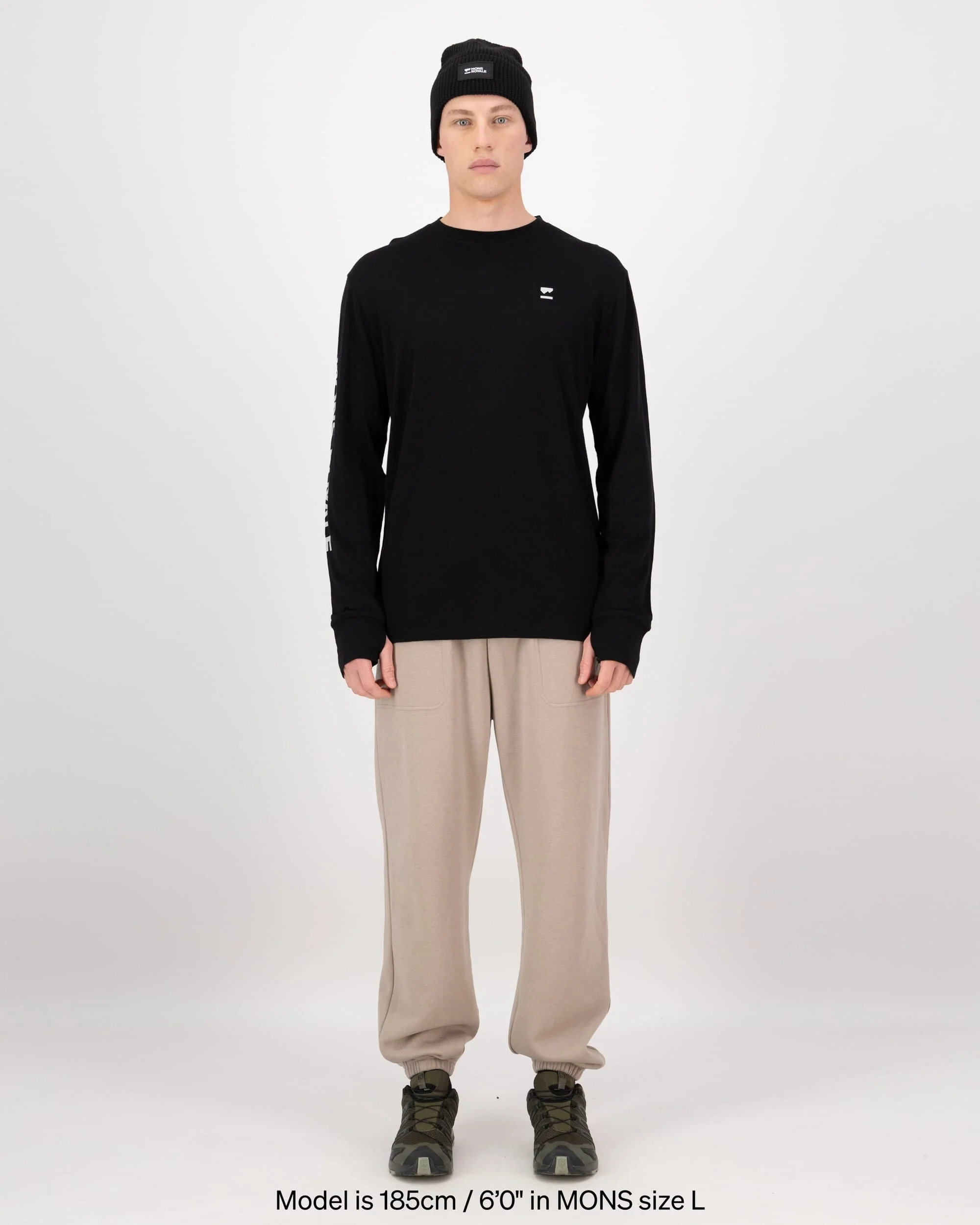 Yotei Merino Classic Long Sleeve - Black | Men's Long Sleeve Top - Image 4