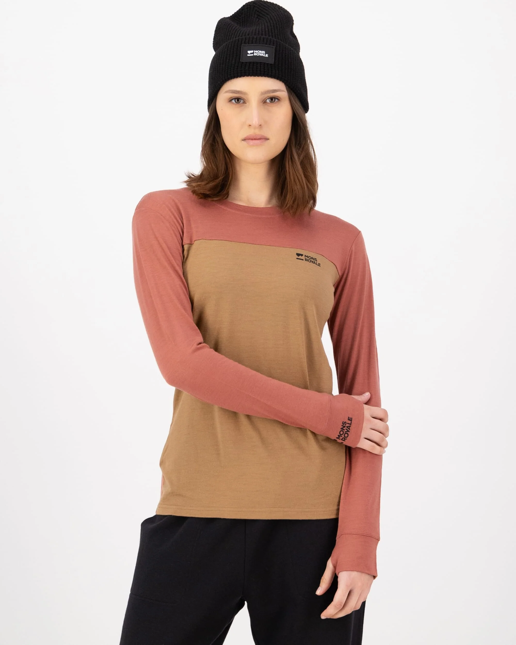 Yotei Merino Long Sleeve - Canyon Rose / Toffee | Women's Long Sleeve Top - Image 3