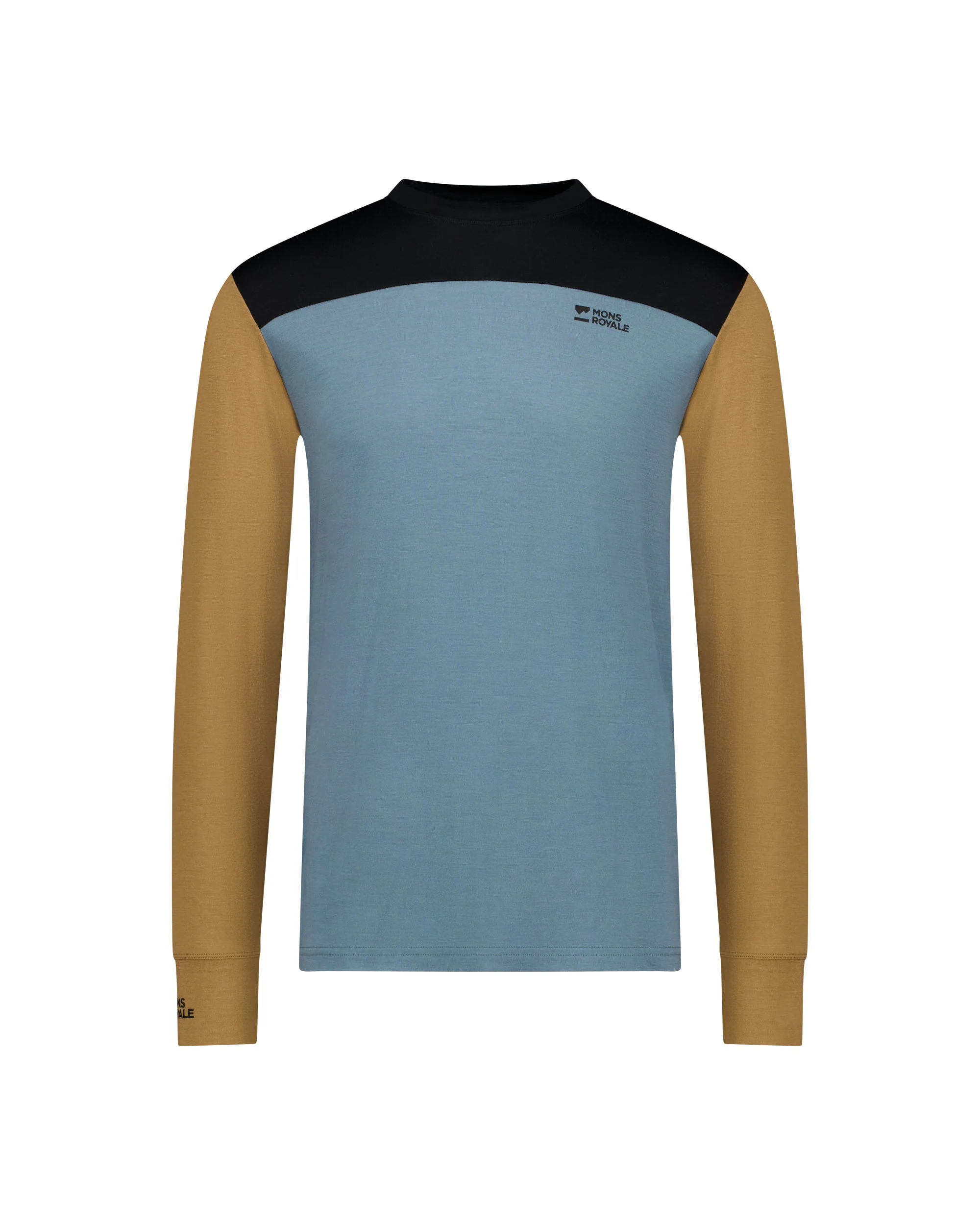 Yotei Merino Long Sleeve - Goblin Blue / Toffee / Black | Men's Long Sleeve Top - Image 4