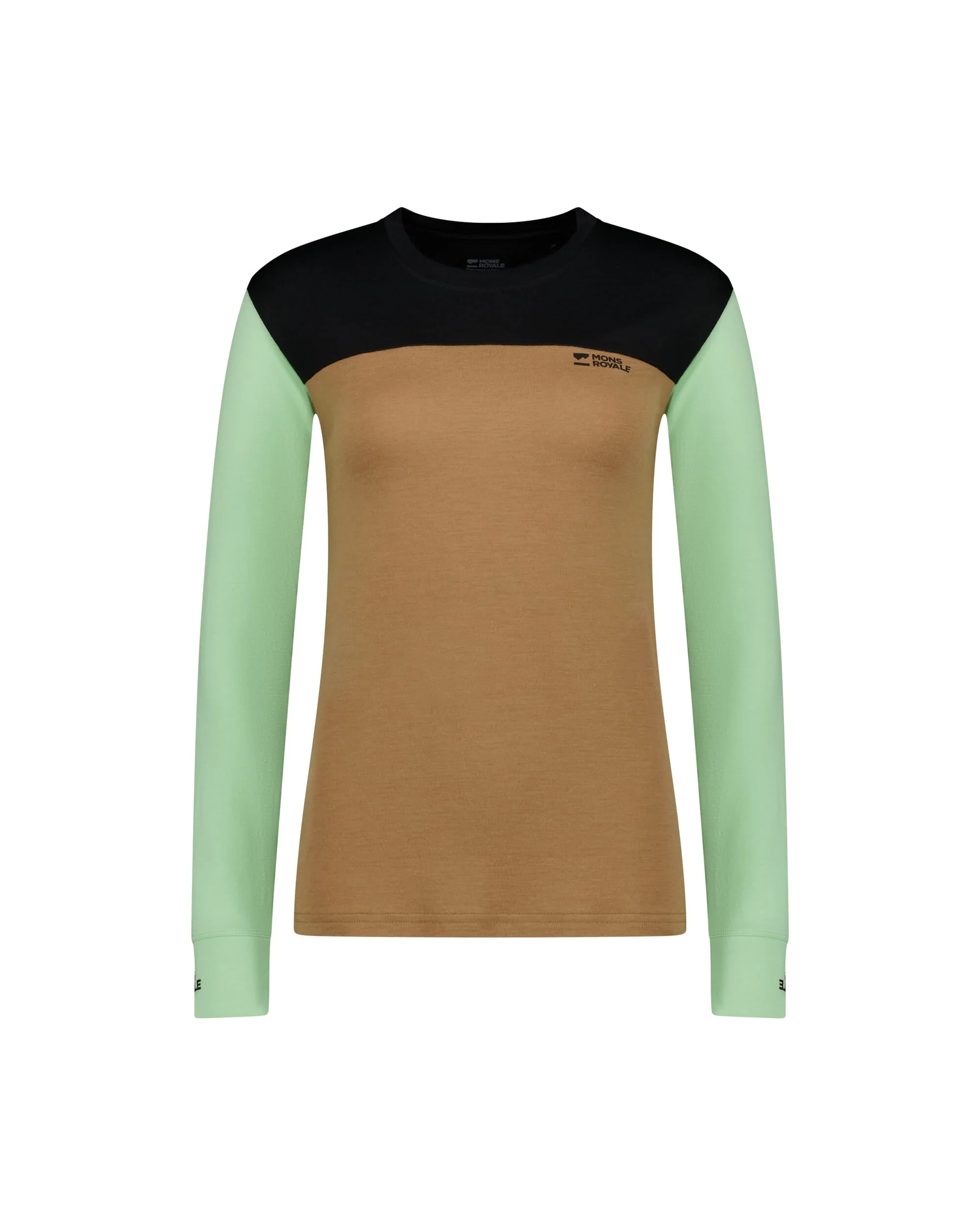 Yotei Merino Long Sleeve - Matcha / Toffee / Black | Women's Long Sleeve Top - Image 5