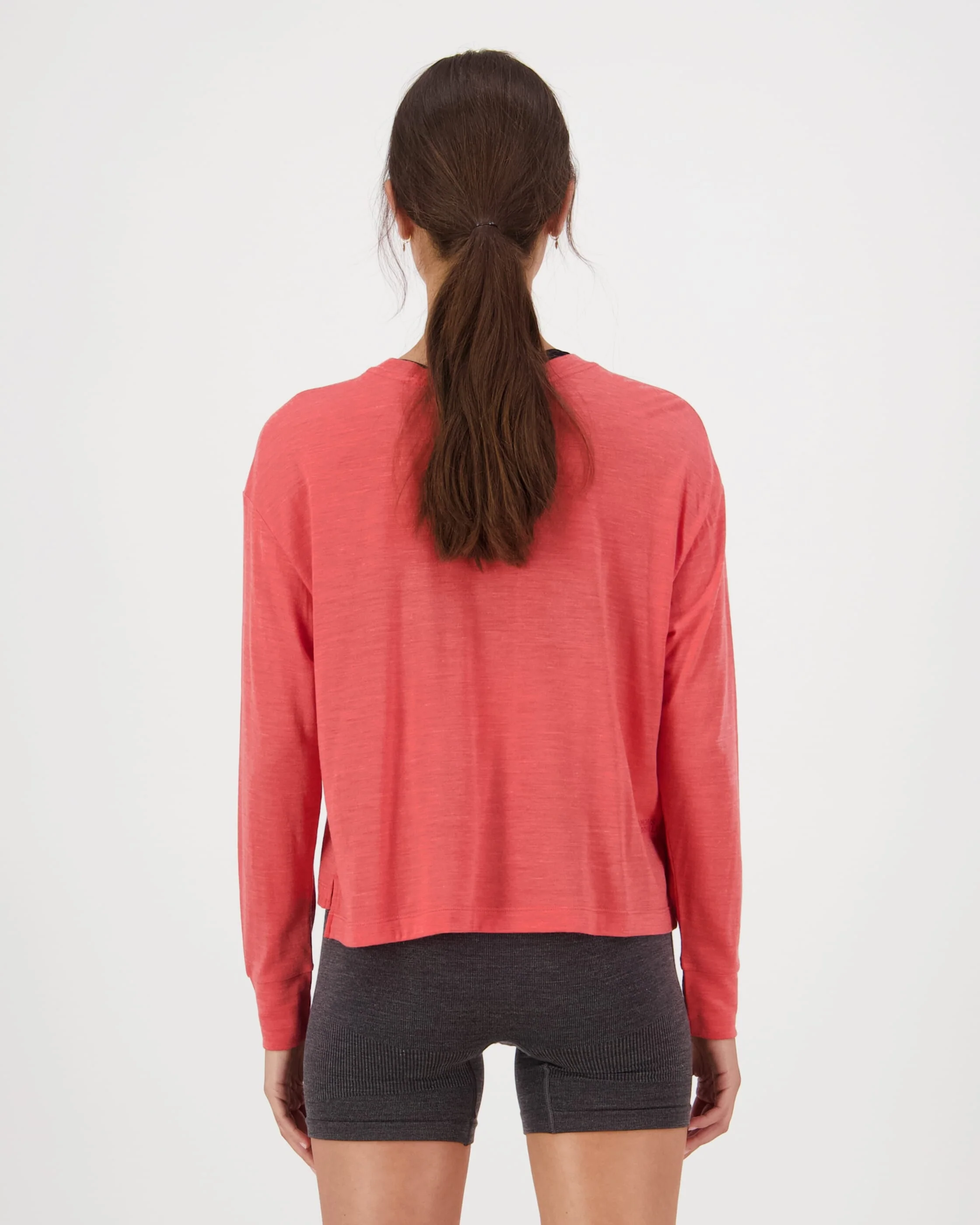 Zephyr Merino Tencel™ Boxy Long Sleeve - Watermelon | Women's Long Sleeve Top - Image 2