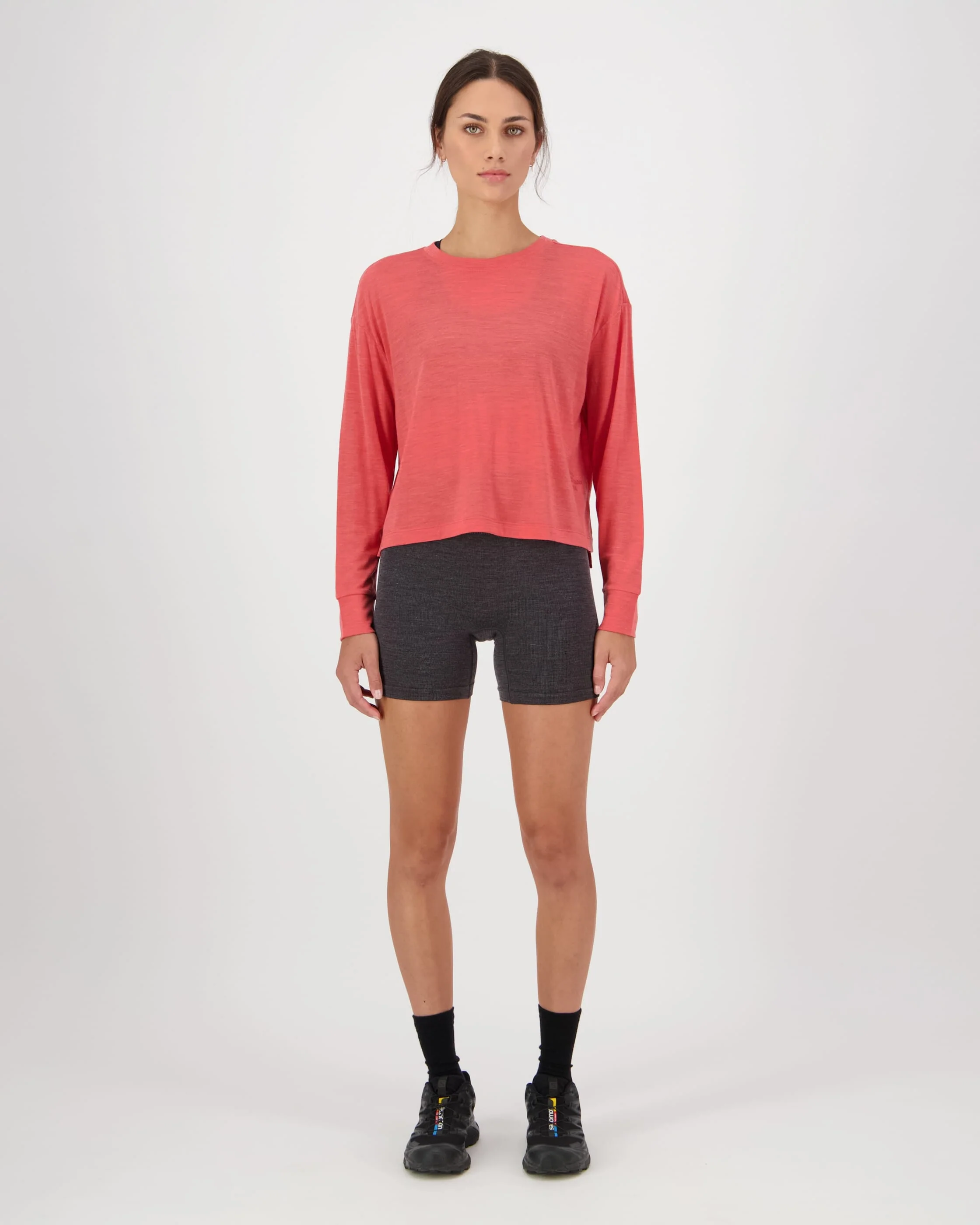 Zephyr Merino Tencel™ Boxy Long Sleeve - Watermelon | Women's Long Sleeve Top - Image 3