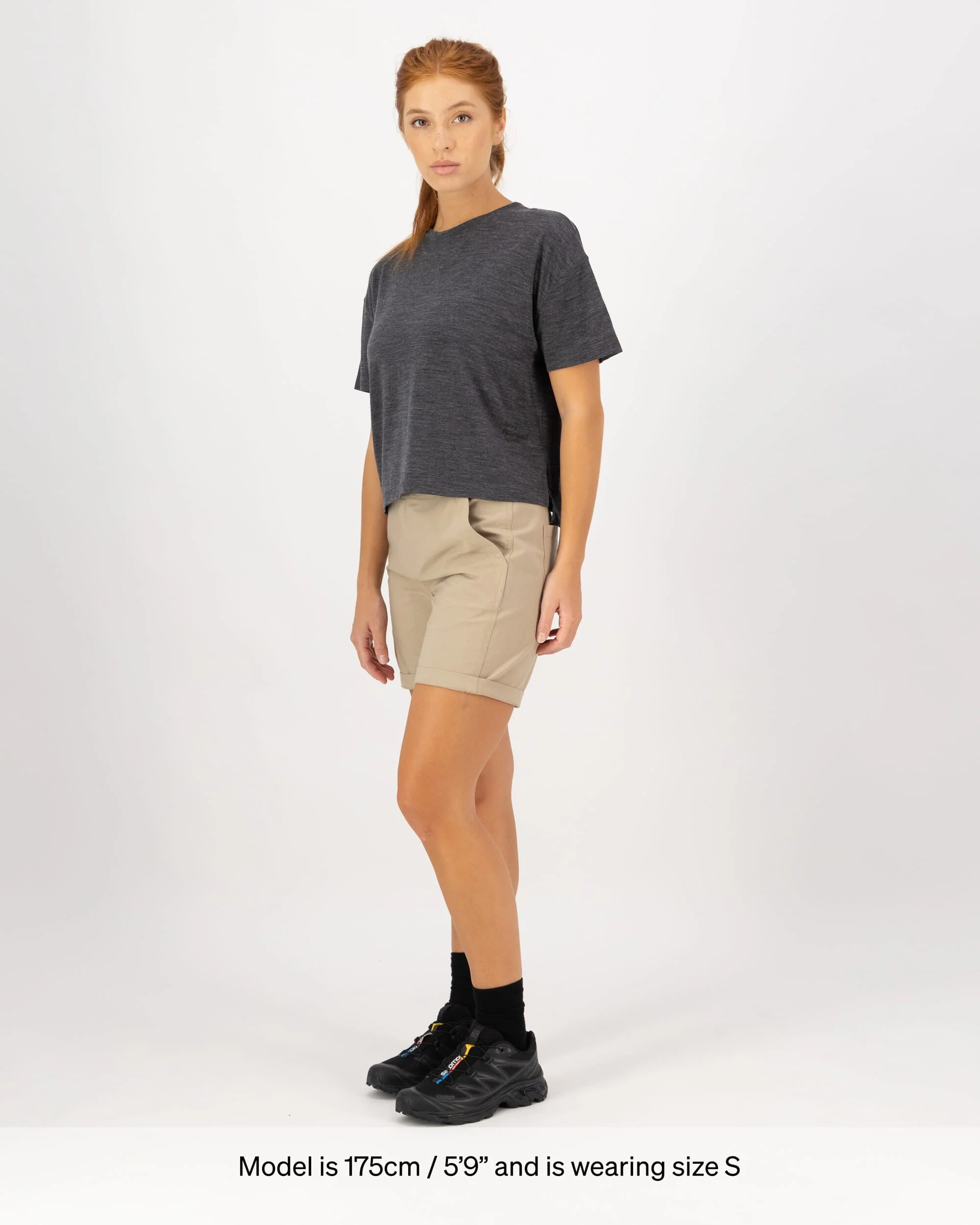 Zephyr Merino Tencel™ Boxy T-Shirt - Smoke | Women's T-Shirt - Image 5