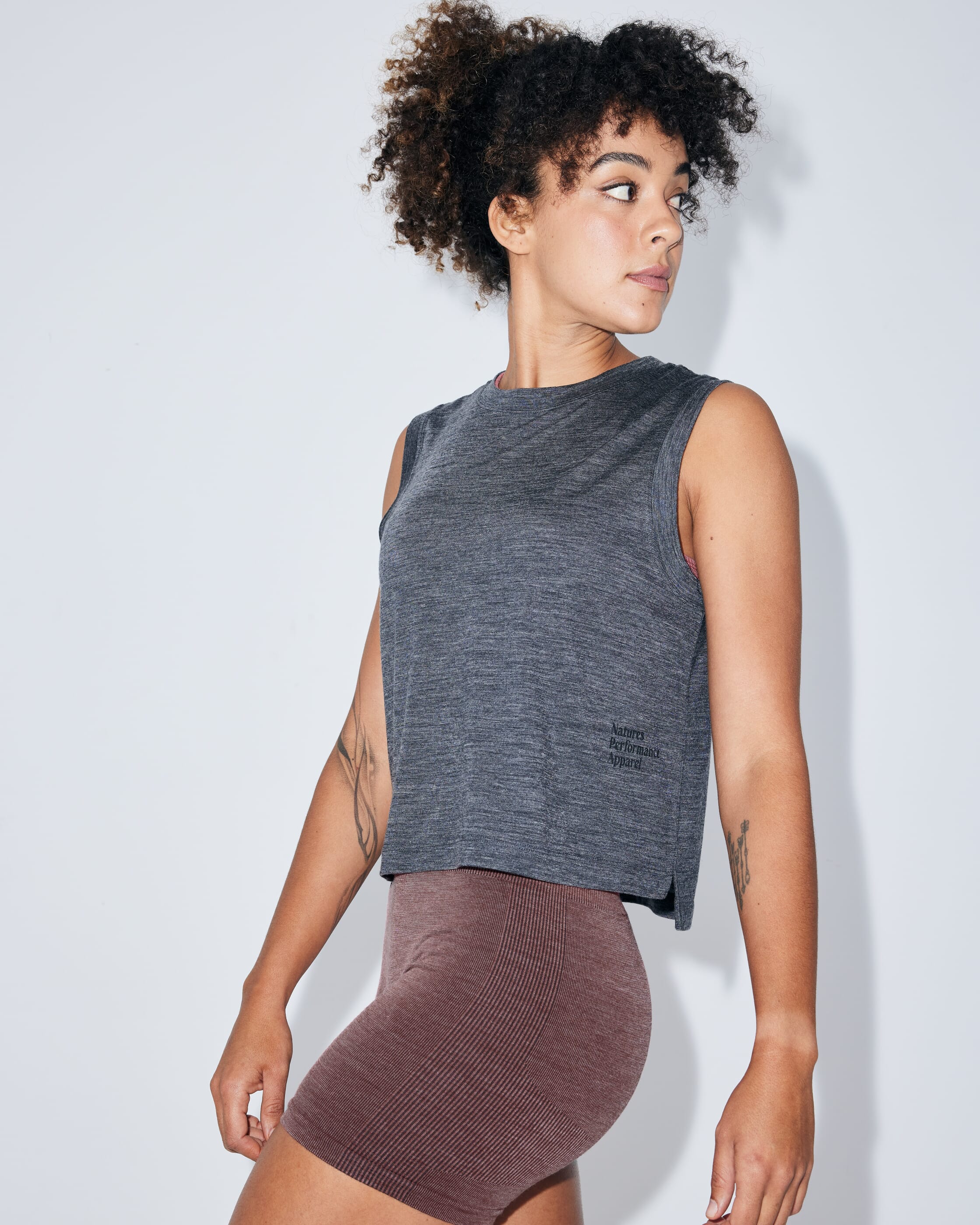 Zephyr Merino Tencel™ Boxy Tank - Smoke | Women's Tank - Image 5