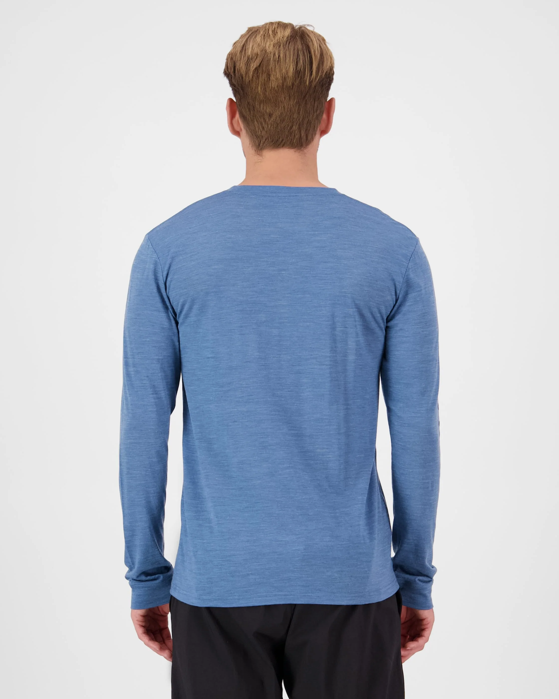 Zephyr Merino Tencel™ Long Sleeve - Steel Blue | Men's Long Sleeve Top - Image 2