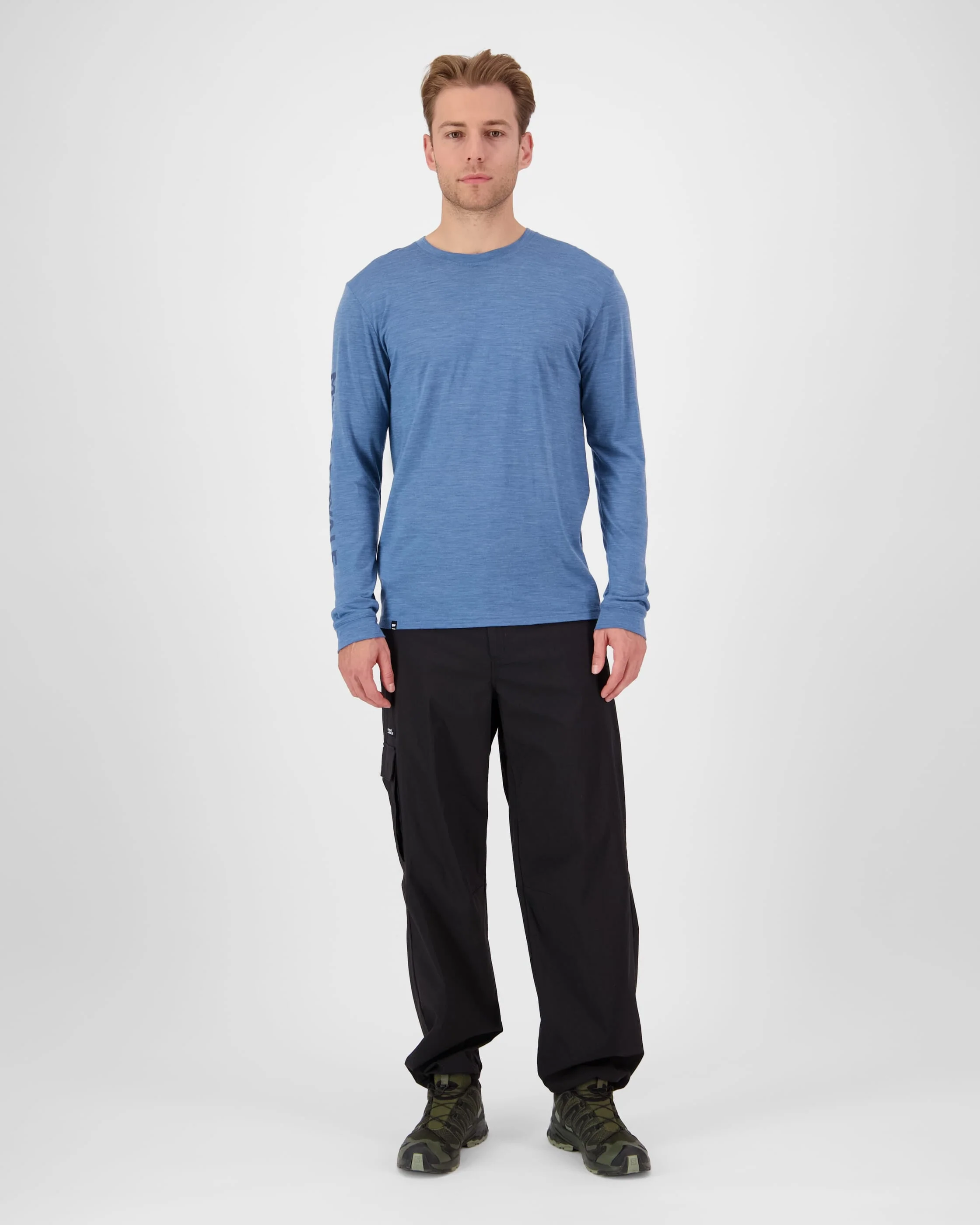 Zephyr Merino Tencel™ Long Sleeve - Steel Blue | Men's Long Sleeve Top - Image 4