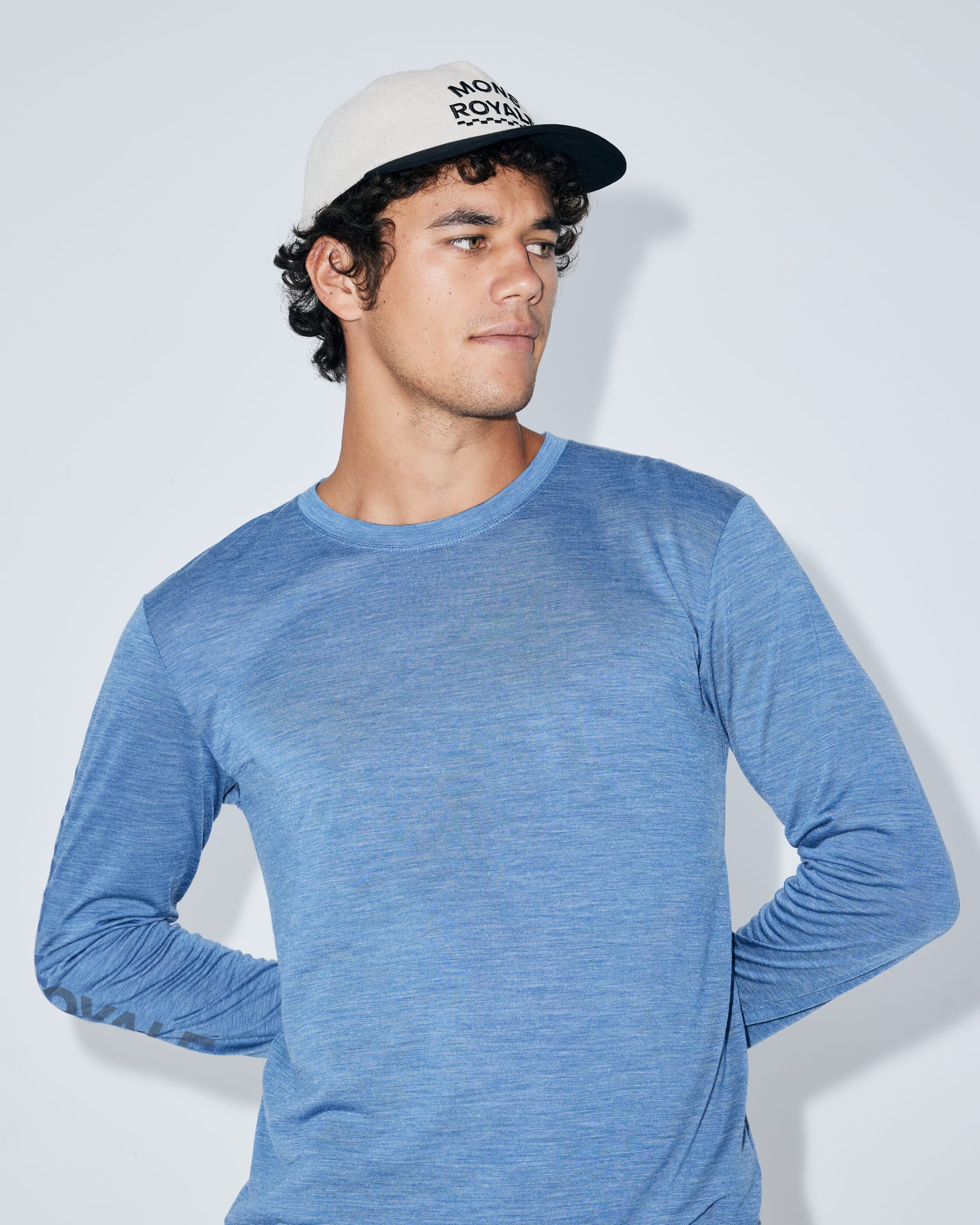 Zephyr Merino Tencel™ Long Sleeve - Steel Blue | Men's Long Sleeve Top - Image 6