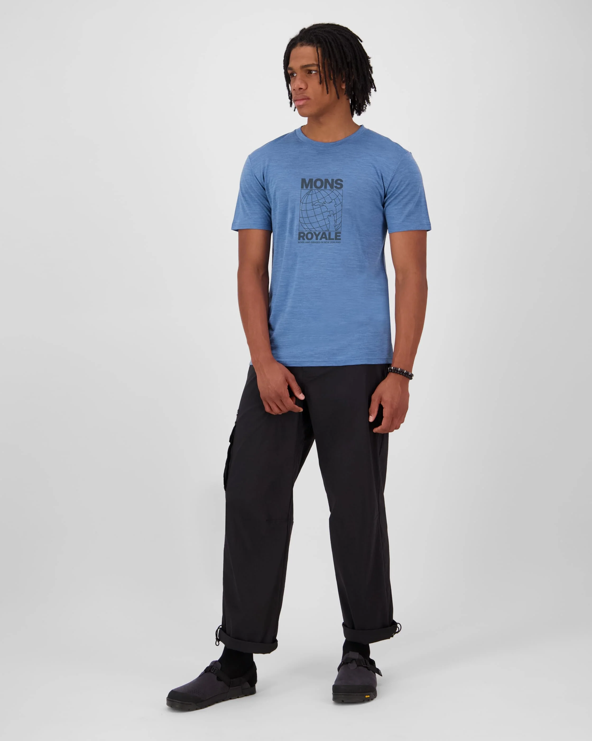 Zephyr Merino Tencel™ T-Shirt - Steel Blue | Men's T-Shirt - Image 3